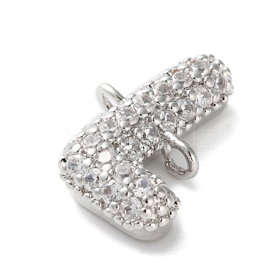Brass Micro Pave Cubic Zirconia Letter Links KK-I717-04L-P-1
