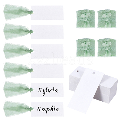 50Pcs Rectangle Blank White Paper Gift Tags CDIS-WH0021-059A-1