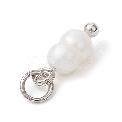 Natural Cultured Freshwater Pearl Potato Charms with Brass Jump Rings PALLOY-JF04176-02-1