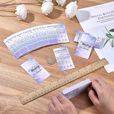 240Pcs Floral Print Paper Care Instructions Cards AJEW-FG0005-62C-1