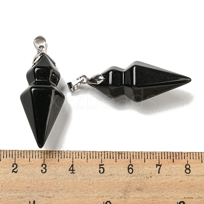 Natural Obsidian Pointed Pendants G-F766-08AS-05-1