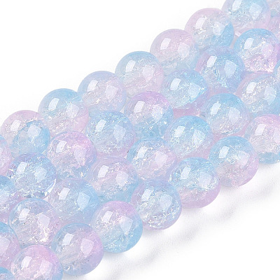 Transparent Crackle Glass Bead Strands GLAA-T025-8mm-02B-1