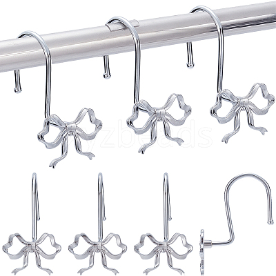 12Pcs Iron with Zinc Alloy Shower Curtain Hook FIND-SP0005-76P-1