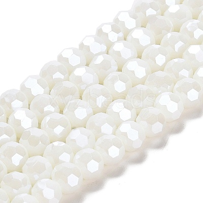 Electroplate Opaque Glass Beads Strands EGLA-A035-P8mm-A01-1