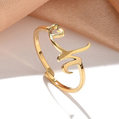304 Stainless Steel Cuff Rings for Women RJEW-D285-01G-H-1