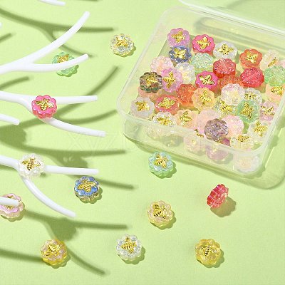 60Pcs 12 Colors Transparent Spray Painted Glass Beads GLAA-CJ0001-85-1