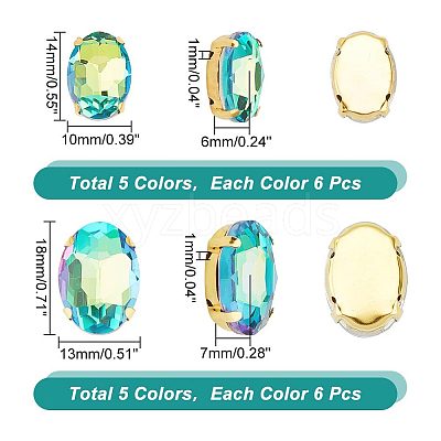60Pcs 10 Style Oval Sew on Rhinestone DIY-UN0004-34-1