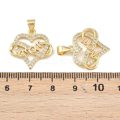 Mother's Day Brass Cubic Zirconia Pendants KK-L251-07G-03-1