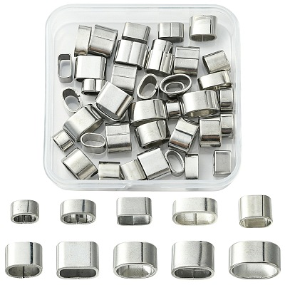 40Pcs 10 Styles 201/304 Stainless Steel Slide Charm STAS-CJ0003-16-1