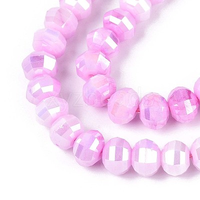 Anti-Tarnish Electroplate Glass Beads Strands GLAA-T025-8mm-19A-1