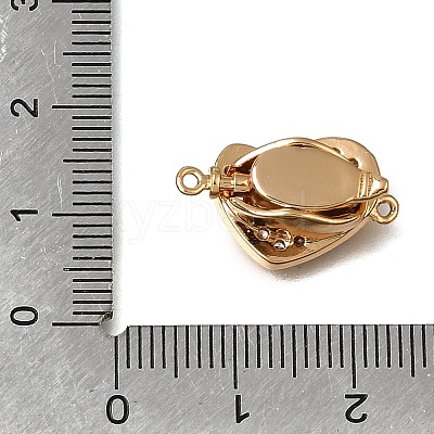Brass Micro Pave Clear Cubic Zirconia Box Clasps CU-CBA4292-14G-1