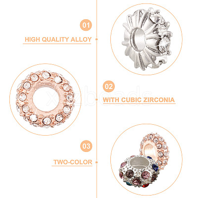 14Pcs 7 Style Zinc Alloy Rhinestone Beads ALRI-PJ0001-01-1
