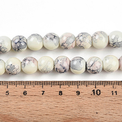 Baking Paint Glass Beads Strands DGLA-N003-10mm-C05-1