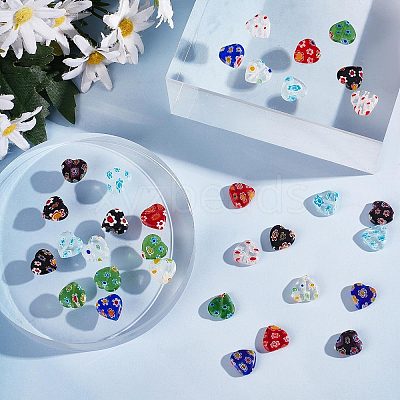 80Pcs 8 Style Handmade Millefiori Lampwork Beads Strands LAMP-SC0001-20-1