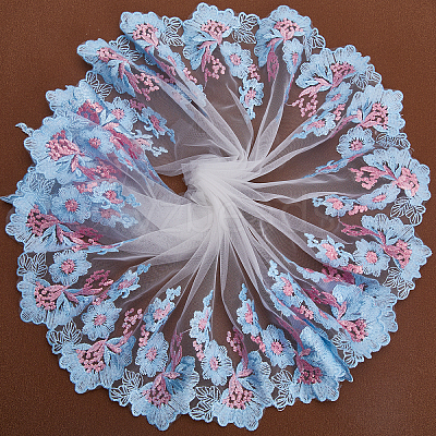 Flower Pattern Polyester Embroidered Ornament Accessories DIY-WH0308-279-1