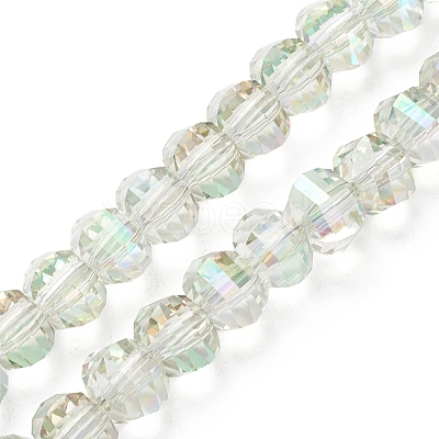 Electroplate Transparent Glass Beads Strands EGLA-K015-13C-1