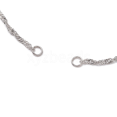 304 Stainless Steel Singapore Chain Slider Bracelet Making AJEW-JB01328-02-1