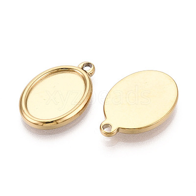 304 Stainless Steel Pendant Cabochon Settings X-STAS-T067-68G-1