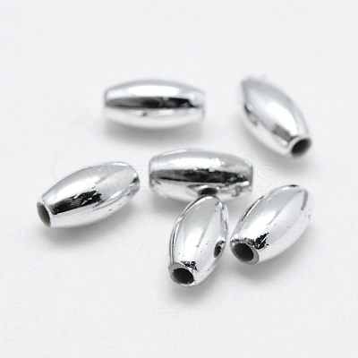 Plating Eco-Friendly Plastic Beads X-KY-K002-03-8x4mm-S-1