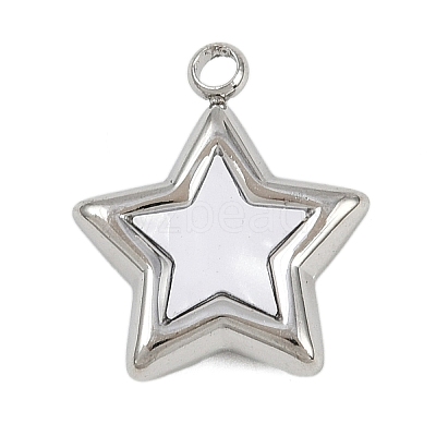 304 Stainless Steel Pave Synthetic Shell Pendants STAS-P402-03B-P-1