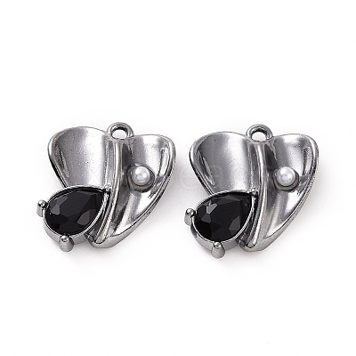 Rack Plating Alloy Glass Pendants FIND-I037-13B-01-1