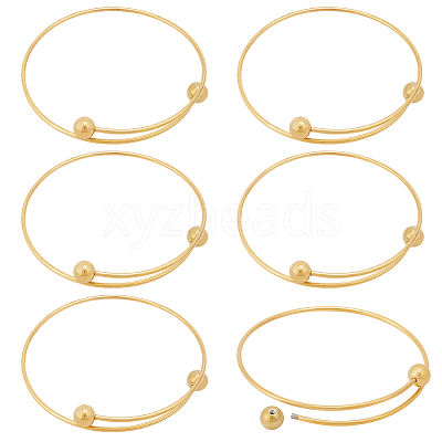 6Pcs Adjustable 304 Stainless Steel Wire Cuff Bangle Making MAK-BBC0001-24B-G-1