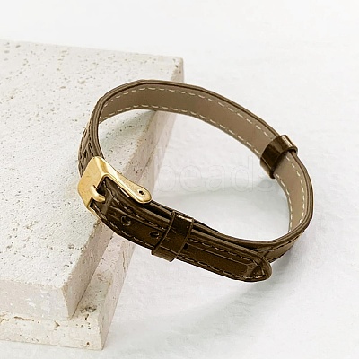 1Pc Leather Textured Bracelet Straps Slide Wristbands for Slide Charms AJEW-CL0001-01A-1