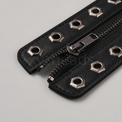 PU Leather Lace-in Boot Zipper Inserts DIY-WH0499-05A-01-1