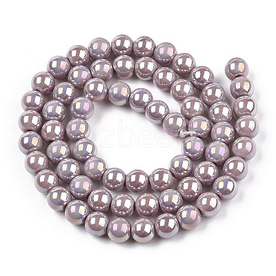 Electroplate Opaque Glass Beads Strands GLAA-T032-P6mm-AB07-1