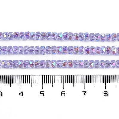 Electroplate Glass Beads Strands GLAA-Q105-03-1