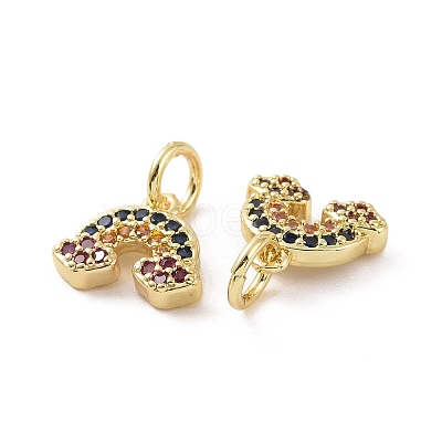 Brass Micro Pave Cubic Zirconia Charms KK-E068-VF178-1
