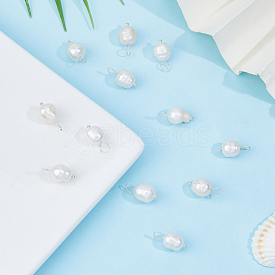 12Pcs Natural Cultured Freshwater Pearl Pendants FIND-FI0001-18A-1