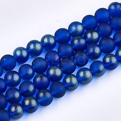 Spray Painted Glass Round Bead Strands DGLA-Q015-10mm-29-1