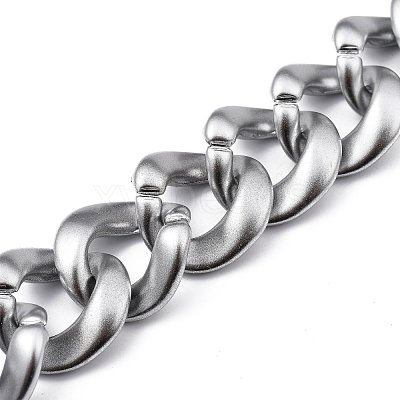 Handmade Spray Painted CCB Plastic Curb Chains AJEW-JB00737-1
