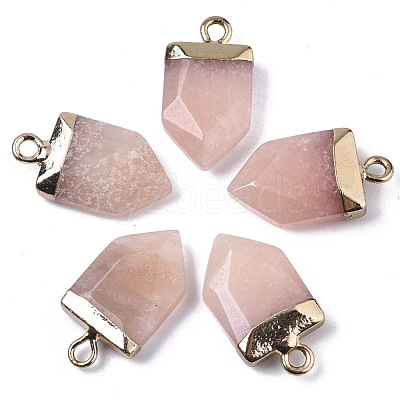 Natural Pink Aventurine Pointed Pendants X-G-N326-34J-1