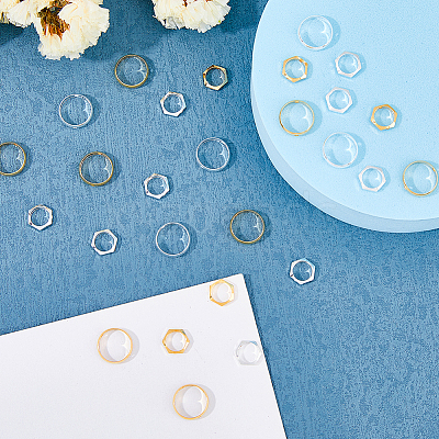 60Pcs 4 Style Brass Beads Frames KK-FH0005-31-1