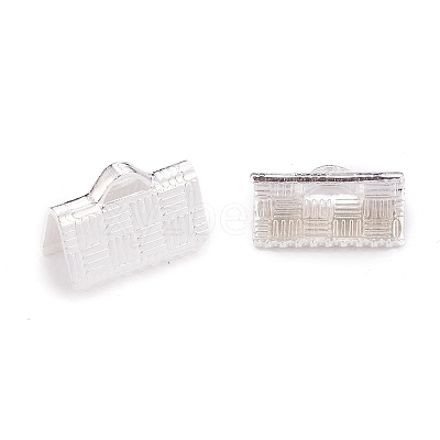 304 Stainless Steel Ribbon Crimp Ends X-STAS-P249-27B-S-1