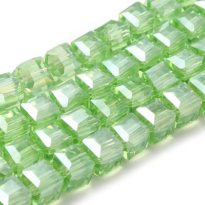 Electroplate Glass Beads Strands EGLA-D018-6x6mm-33-1