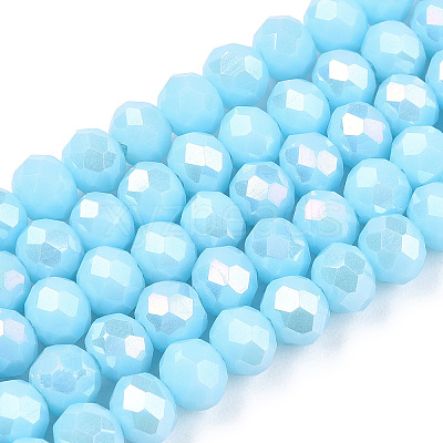 Electroplate Glass Beads Strands EGLA-A034-P3mm-B14-1