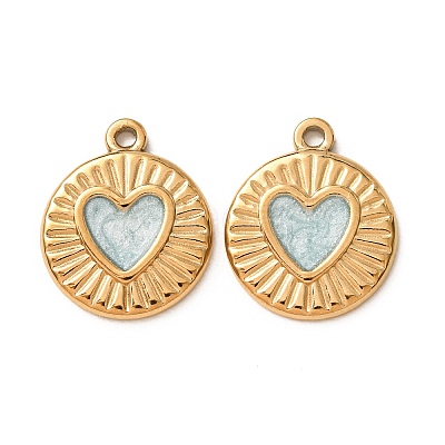 304 Stainless Steel Enamel Pendants SA-CBAD609-09G-03-1