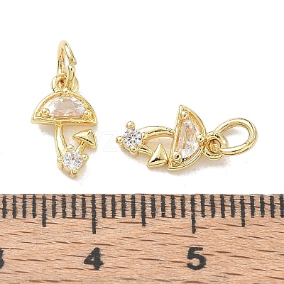 Brass Micro Pave Clear Cubic Zirconia Charms CU-CBADD0C-02G-1