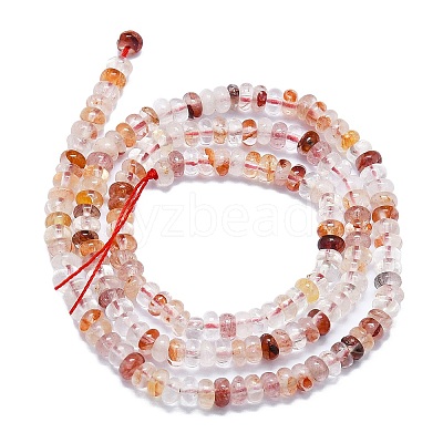 Natural Red Hematoid Quartz/Ferruginous Quartz Beads Strands G-K245-B07-01-1