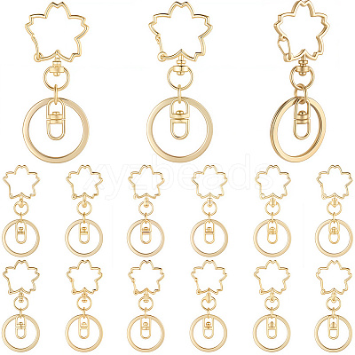 18Pcs Alloy Keychain Clasps KEYC-SC0001-72G-1