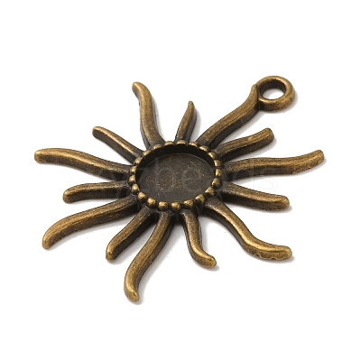 Tibetan Alloy Flower Pendant Cabochon Bezel Settings PALLOY-A13079-AB-NR-1