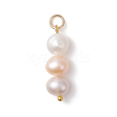Natural Cultured Freshwater Pearl Two Sides Polished Pendants PALLOY-JF04968-1