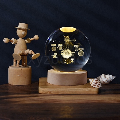 Glass Crystal Ball DJEW-PW0012-047A-05-1