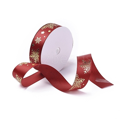 20 Yards Christmas Printed Polyester Satin Ribbon SRIB-P021-A02-1