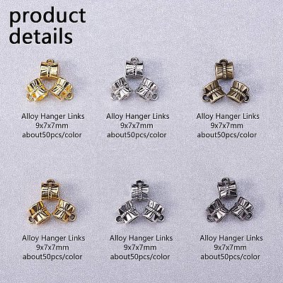 Tibetan Style Alloy Tube Bails TIBE-PH0005-07-NR-1