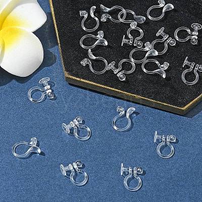 20Pcs 2 Styles Plastic Clip-on Earring Converters Findings KY-FS0001-27-1
