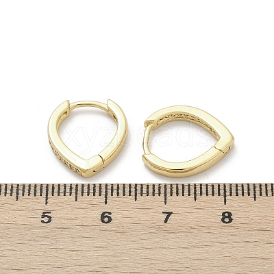 Teardrop Brass Micro Pave Cubic Zirconia Hoop Earrings EJEW-M082-10G-1
